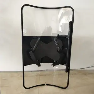 Anti riot shield with baton holder